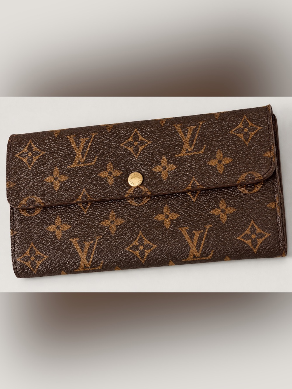 Louis Vuitton Emilie Wallet Monogram Canvas Brown Long Wallet Snap Closure LV
